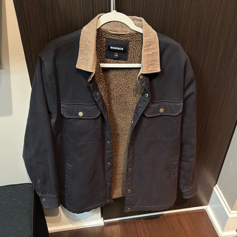 Bonobos Shearling Lined Canvas Trucker Jacket